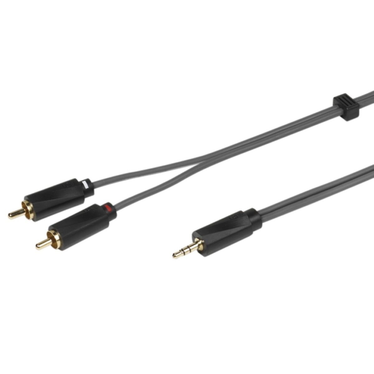Audiokabel kompatibel mit 3,5mm Geräten und Cinch, mehrfach geschirmt, 24 Karat vergoldete Kontakte