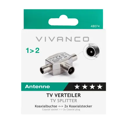 VIVANCO TV Zweifachverteiler, 2x Koaxial Stecker » EinsteinTech