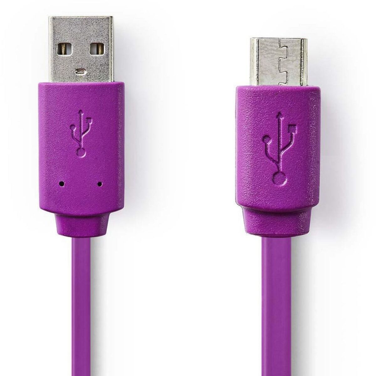 USB 2.0 Verbindungskabel kompatibel mit Micro USB Geräten, Laden und Synchronisieren, 1,2m Lila