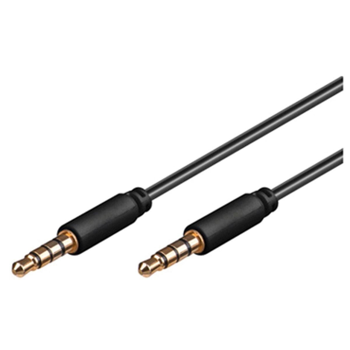 Audio Anschlusskabel, kompatibel mit Geräten mit 3,5mm Klinkenbuchse, 1m, vergoldete Stecker, Schwarz