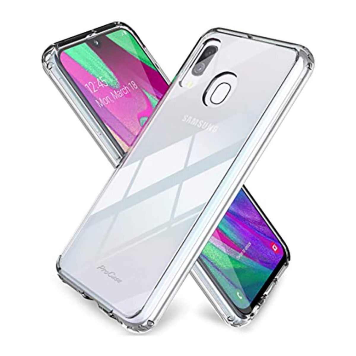 VIVANCO hochwertige Smartphone Silikon Schutzhülle kompatibel mit Samsung Galaxy A40, Transparent, flexibles TPU, Schutz vor Kratzern und Stößen – Bild 2