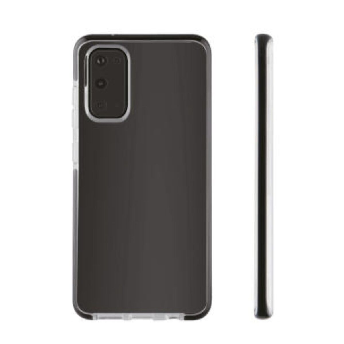 Schutzhülle kompatibel mit Samsung Galaxy S20 Transparent mit schwarzem Rahmen
