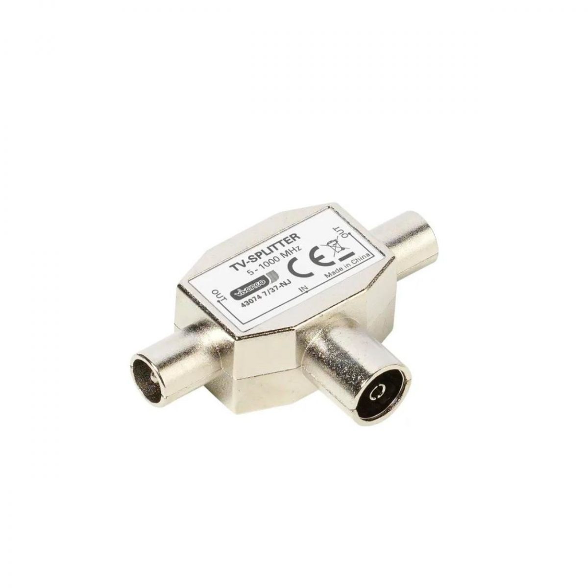 VIVANCO Hochwertige TV Zweifachverteiler, Koaxial Buchse kompatibel mit 2x Koaxial Stecker, Vollgeschirmt, Adapter – Bild 5